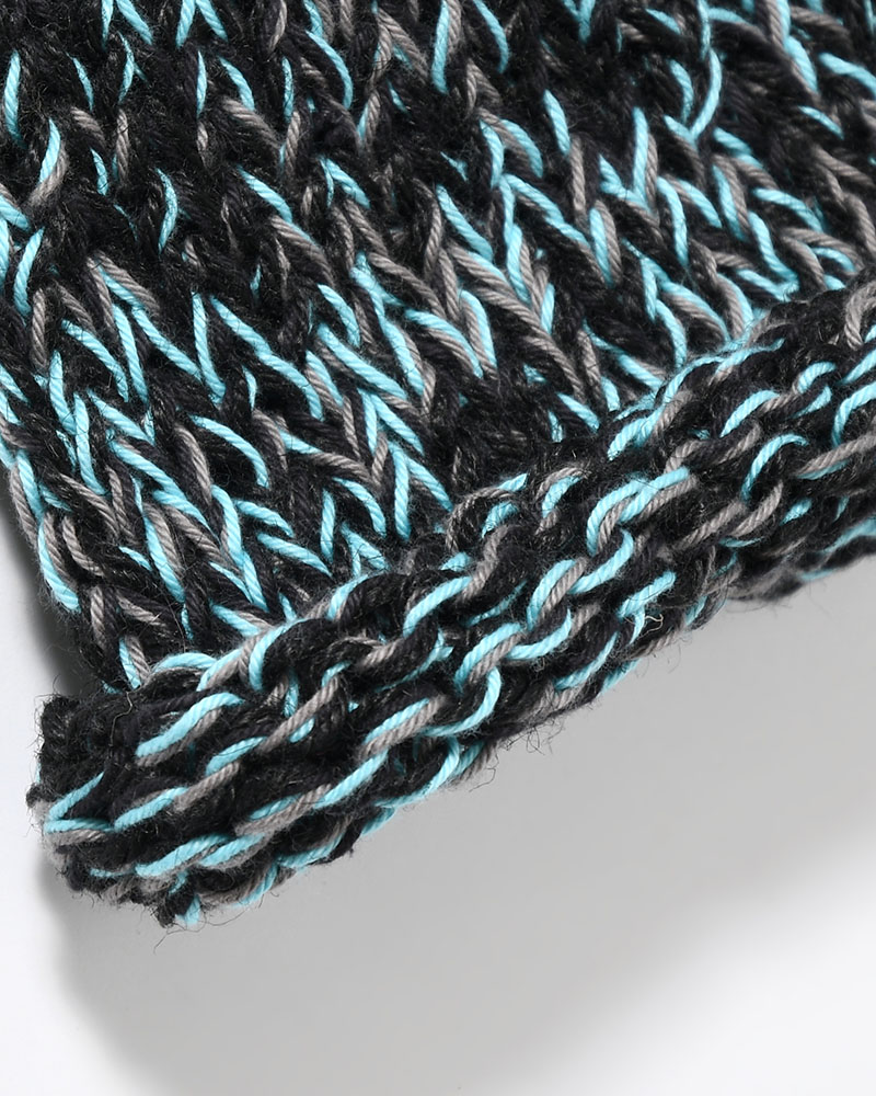 ROLL HAND KNIT CAP -BLACK-