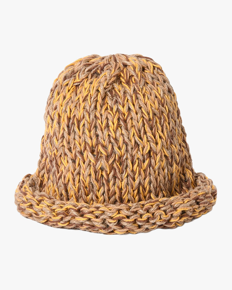 ROLL HAND KNIT CAP -BEIGE-