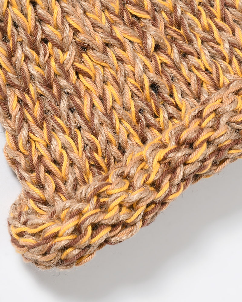 ROLL HAND KNIT CAP -BEIGE-