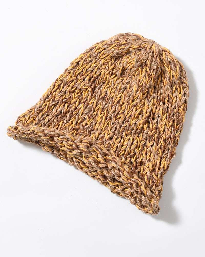 ROLL HAND KNIT CAP -BEIGE-