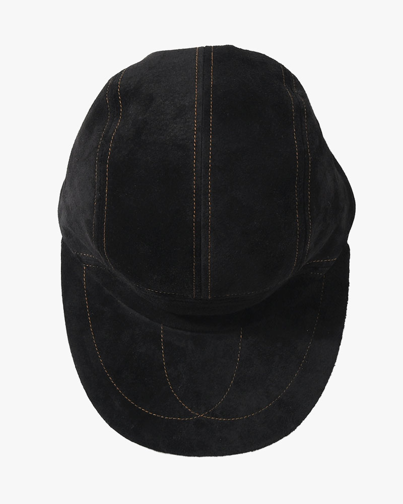 LEATHER JET CAP -BLACK-