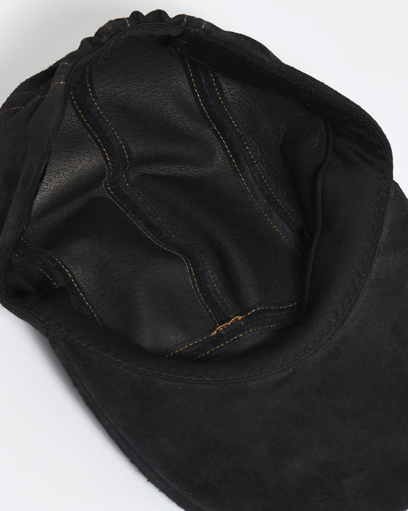 LEATHER JET CAP -BLACK-