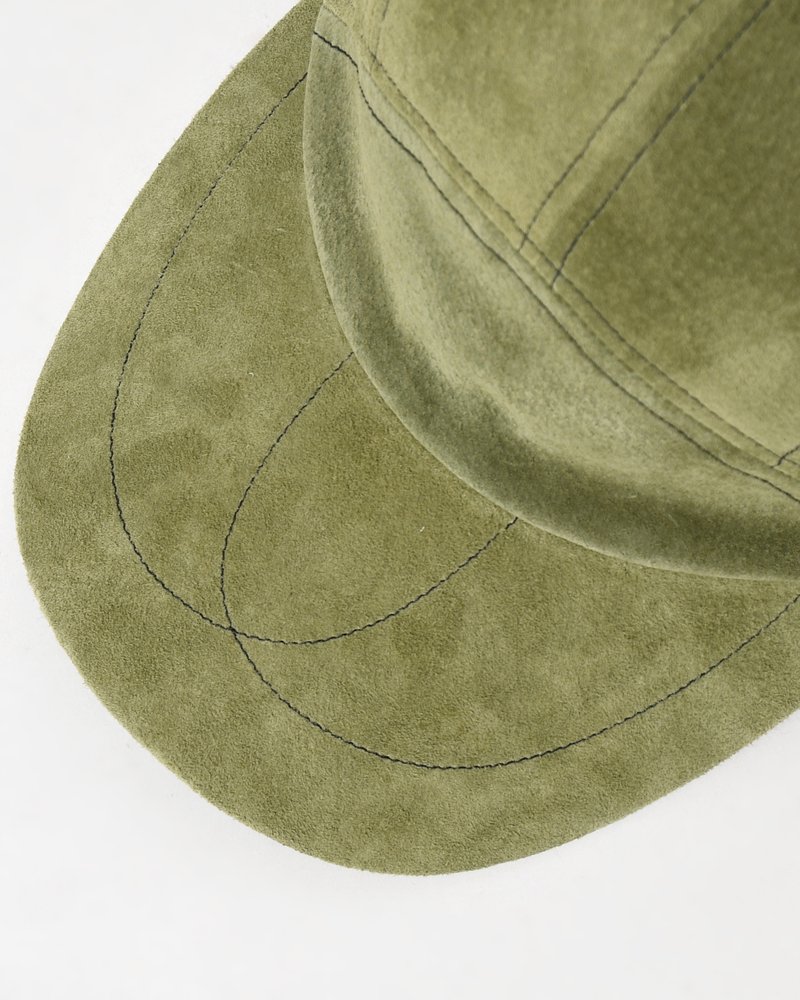 LEATHER JET CAP -OLIVE-
