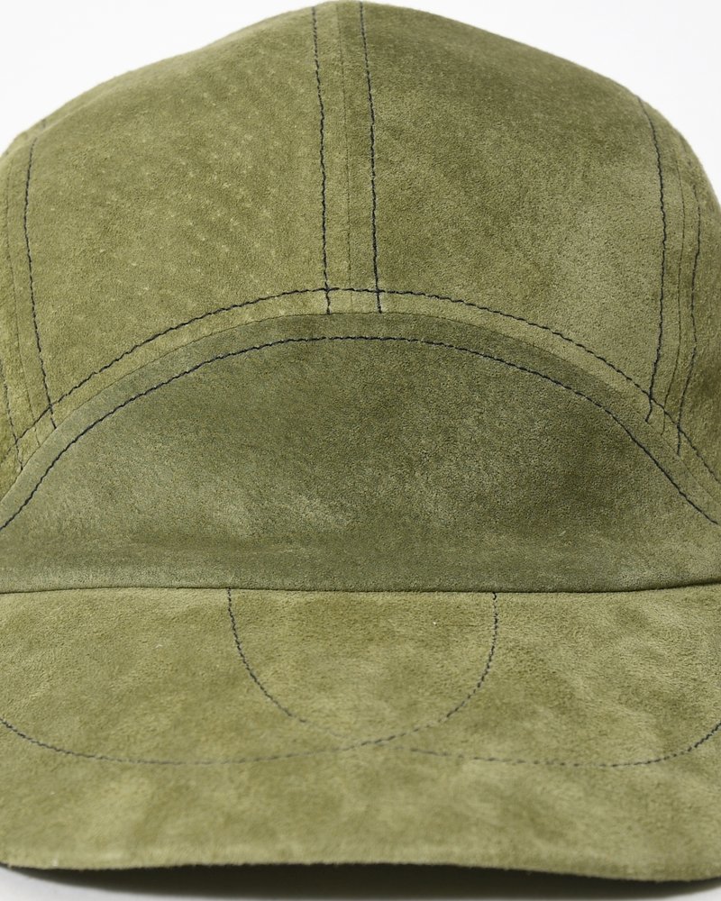 LEATHER JET CAP -OLIVE-