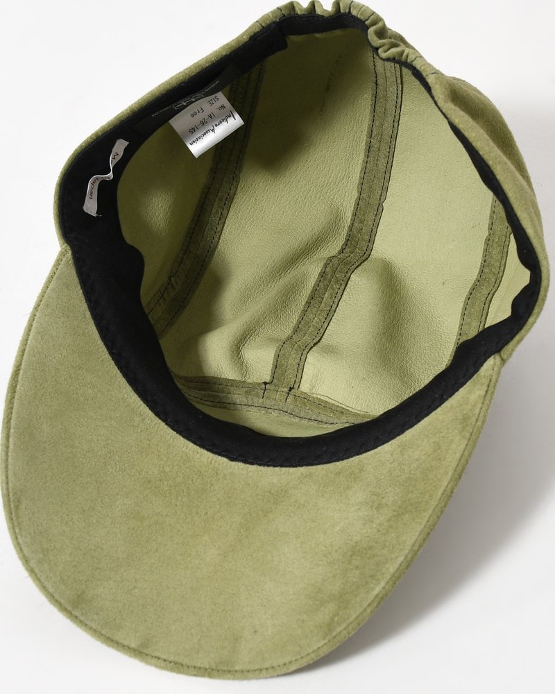 LEATHER JET CAP -OLIVE-