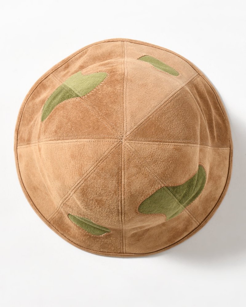 LEATHER TULIP HAT -BEIGE-