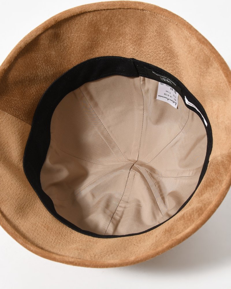 LEATHER TULIP HAT -BEIGE-