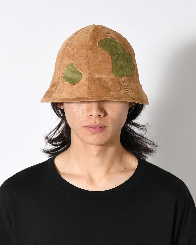 LEATHER TULIP HAT -BEIGE-