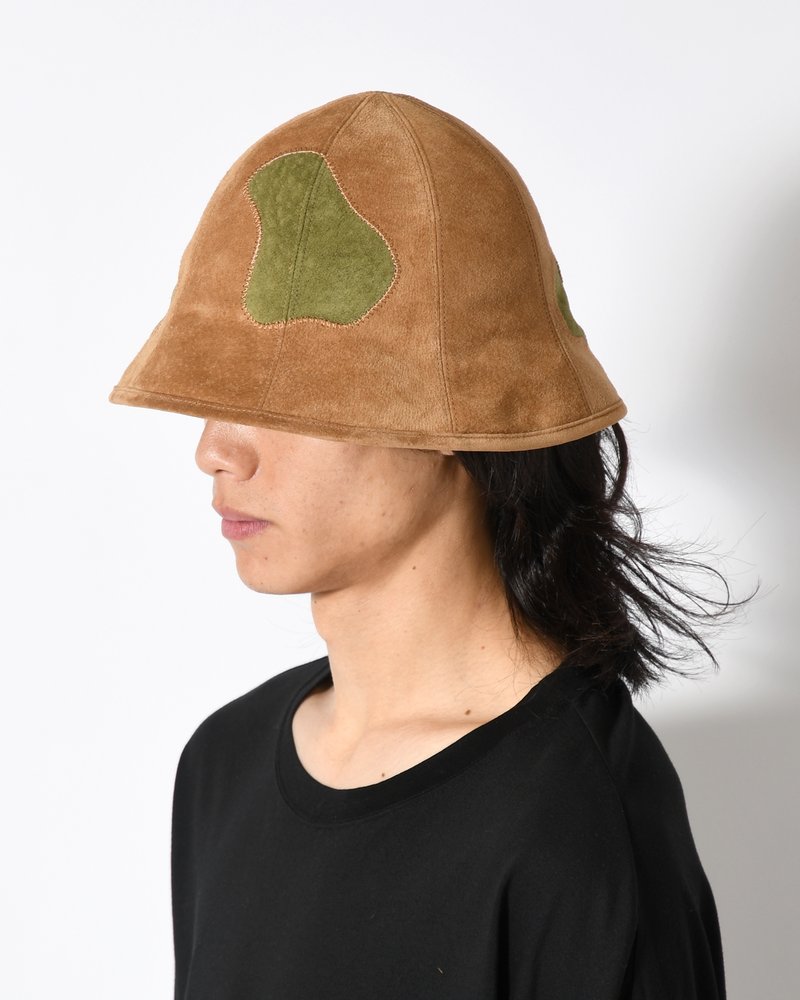 LEATHER TULIP HAT -BEIGE-