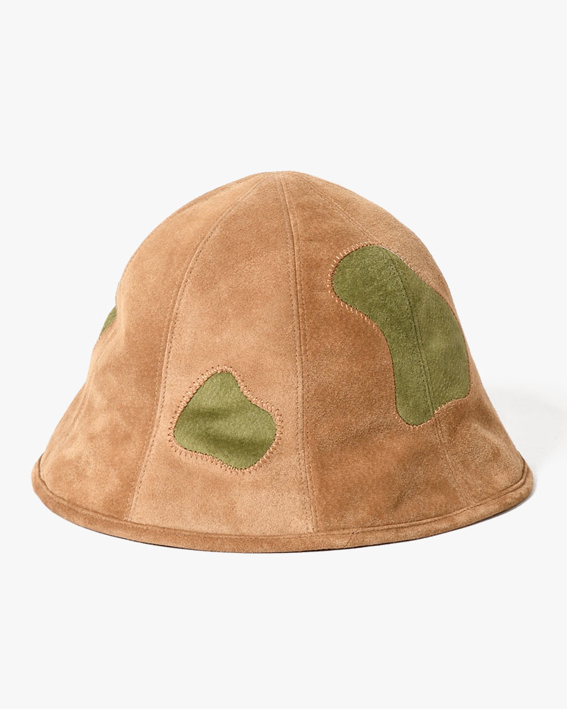 LEATHER TULIP HAT -BEIGE-