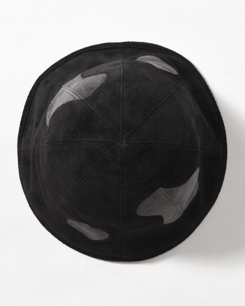 LEATHER TULIP HAT -BLACK-