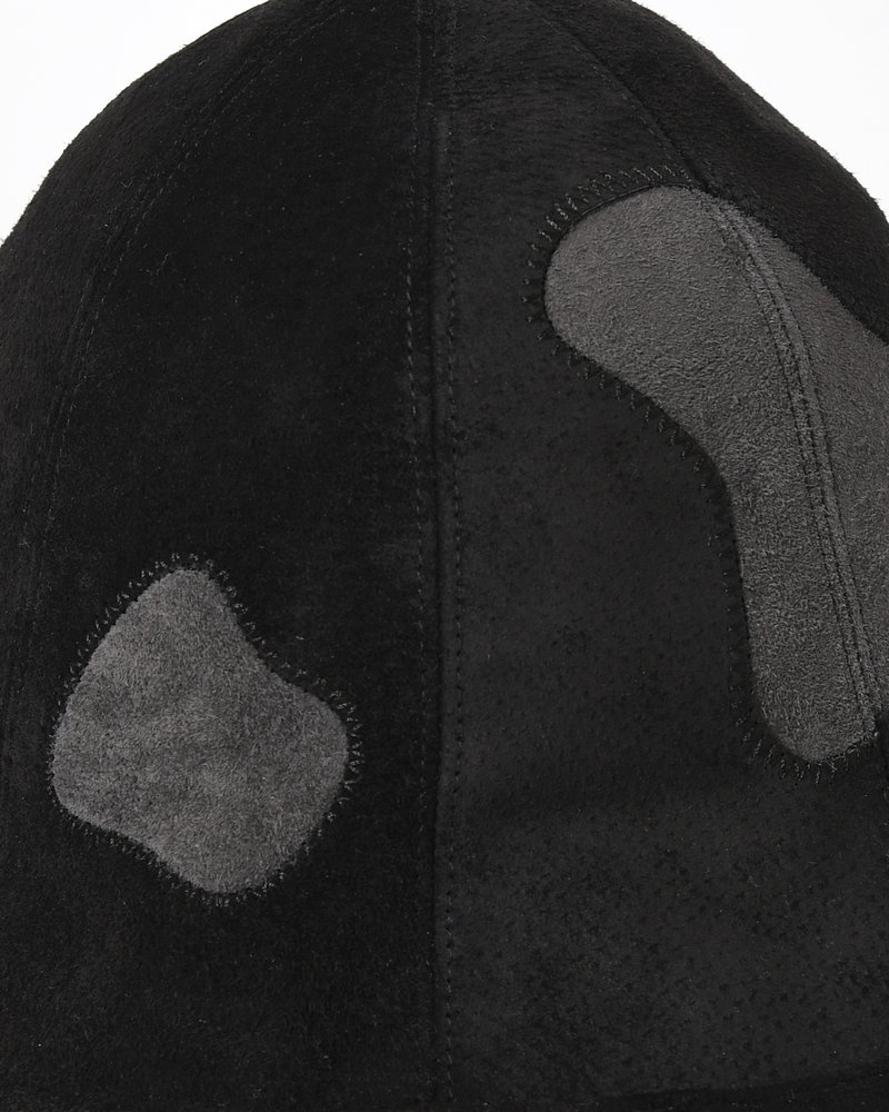 LEATHER TULIP HAT -BLACK-