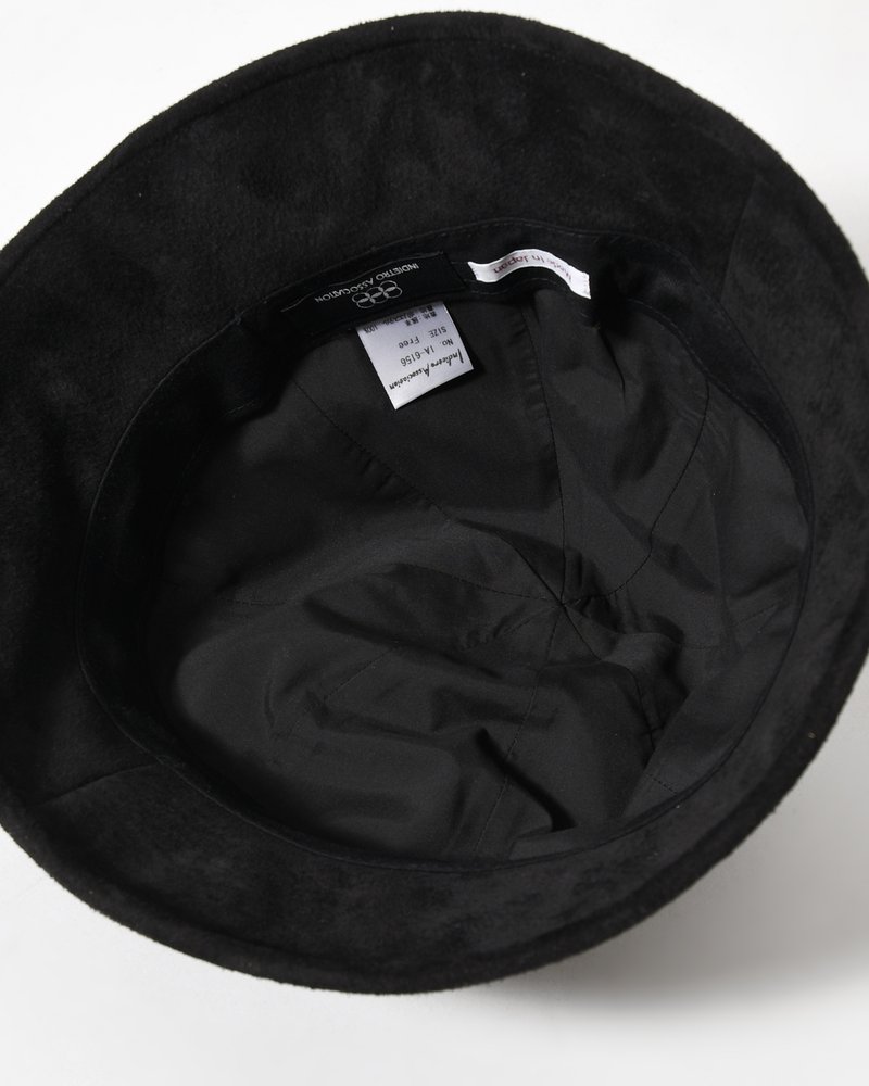 LEATHER TULIP HAT -BLACK-