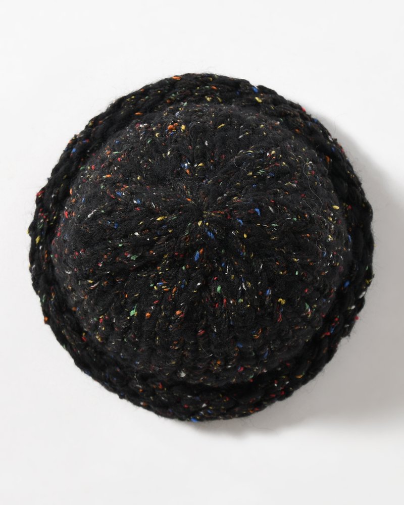 ROLL KNIT CAP -BLACK-
