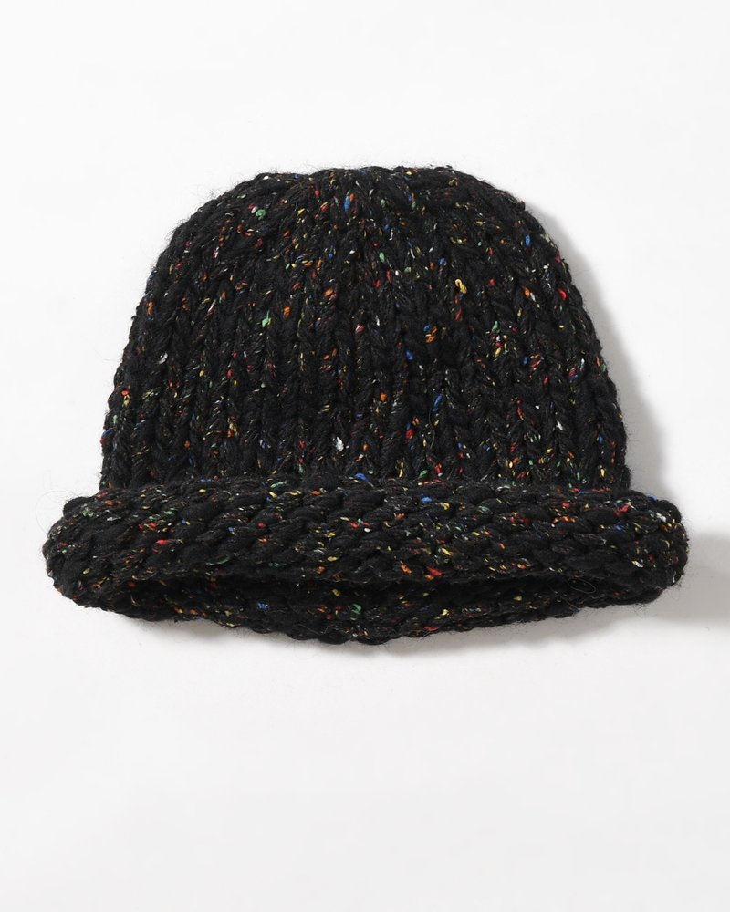 ROLL KNIT CAP -BLACK-