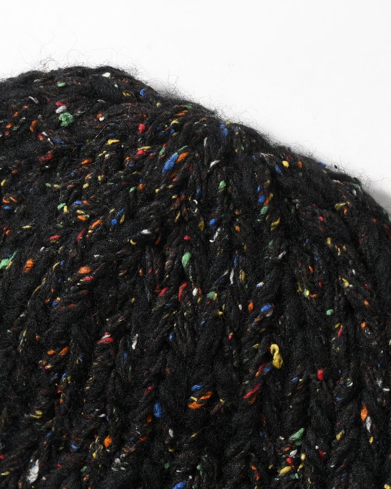 ROLL KNIT CAP -BLACK-