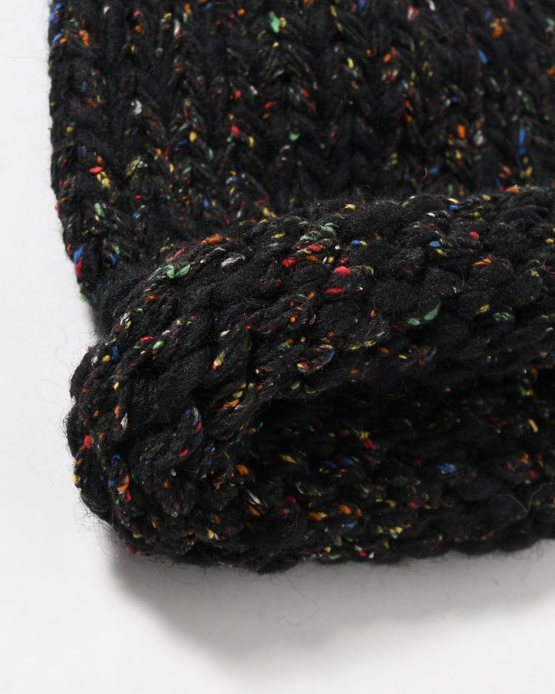 ROLL KNIT CAP -BLACK-