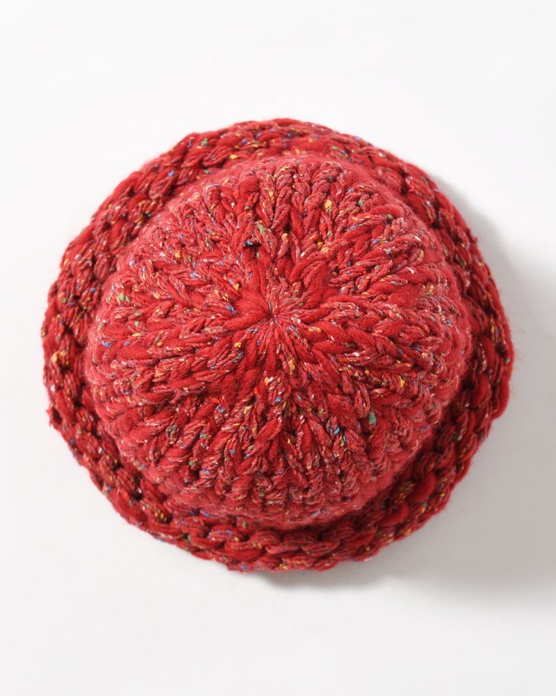 ROLL KNIT CAP -RED-
