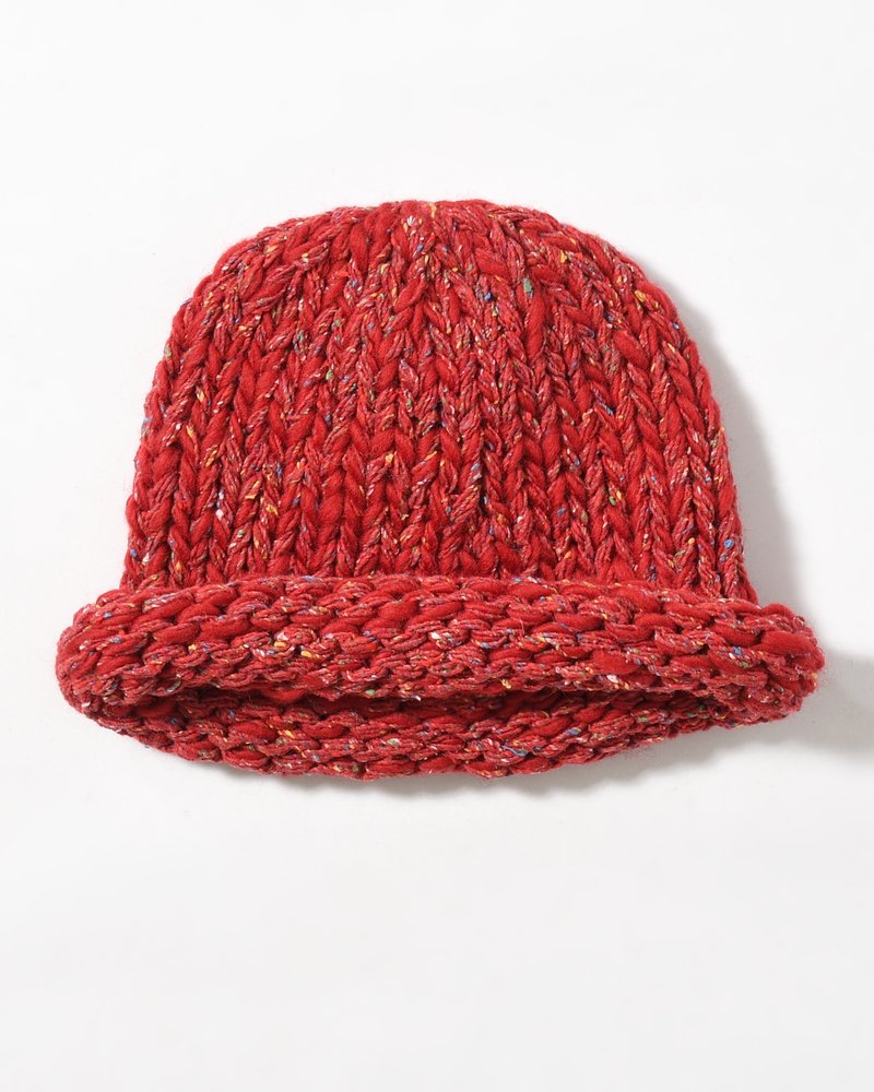 ROLL KNIT CAP -RED-