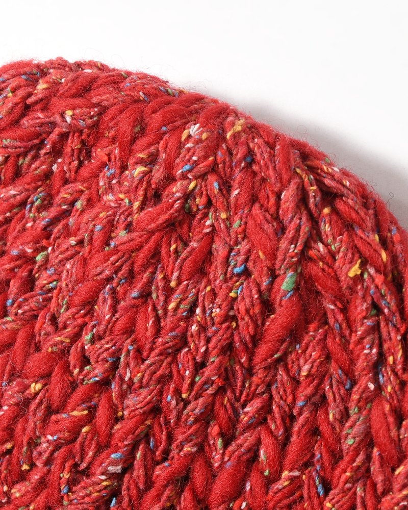 ROLL KNIT CAP -RED-