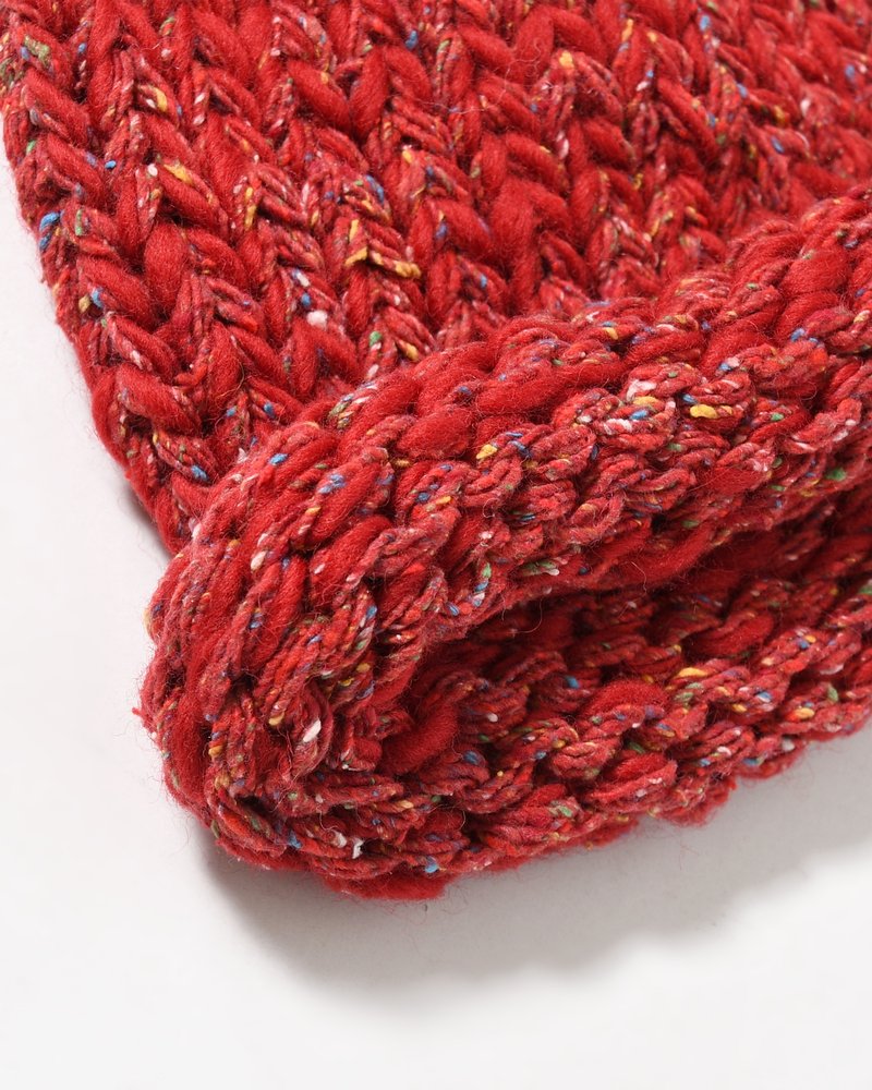 ROLL KNIT CAP -RED-