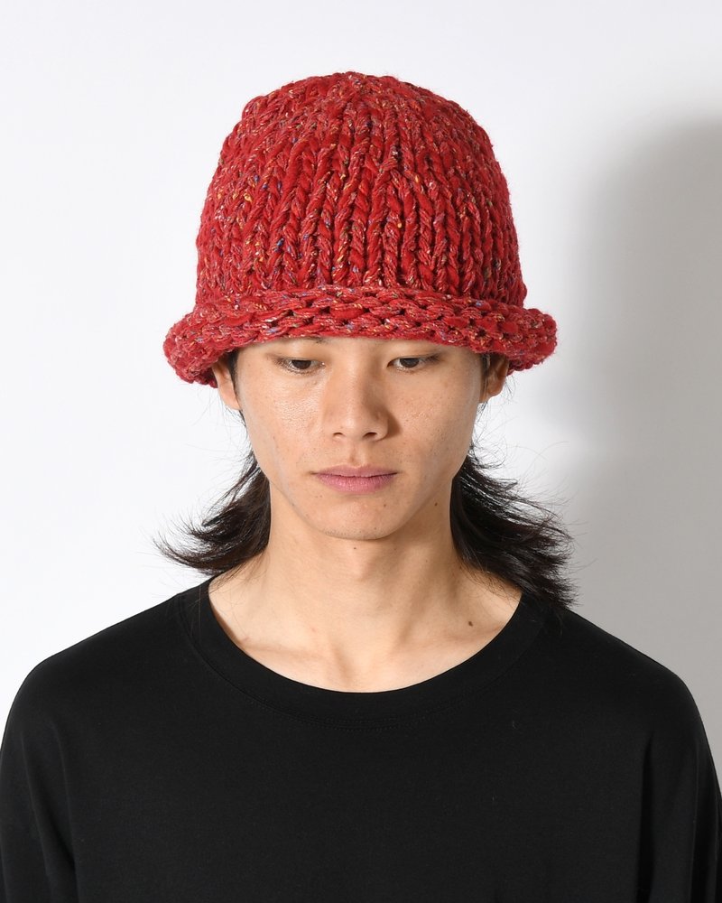 ROLL KNIT CAP -RED-