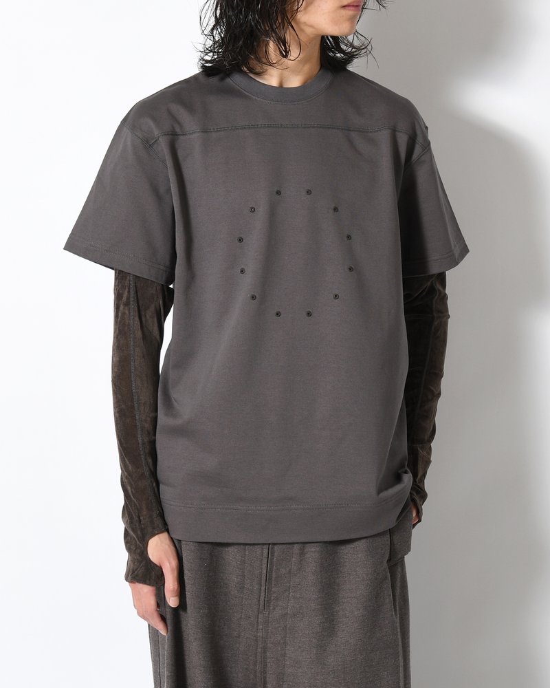 CIRCLE FANGSAI LAYERED TEE -CHARCOAL-