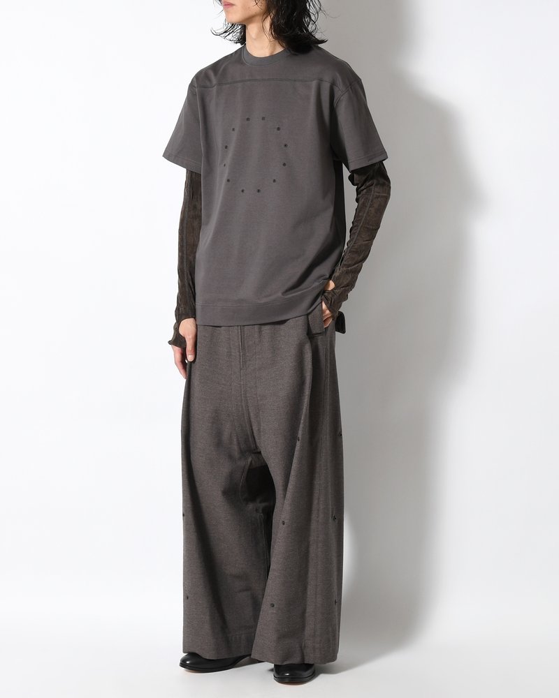 CIRCLE FANGSAI LAYERED TEE -CHARCOAL-