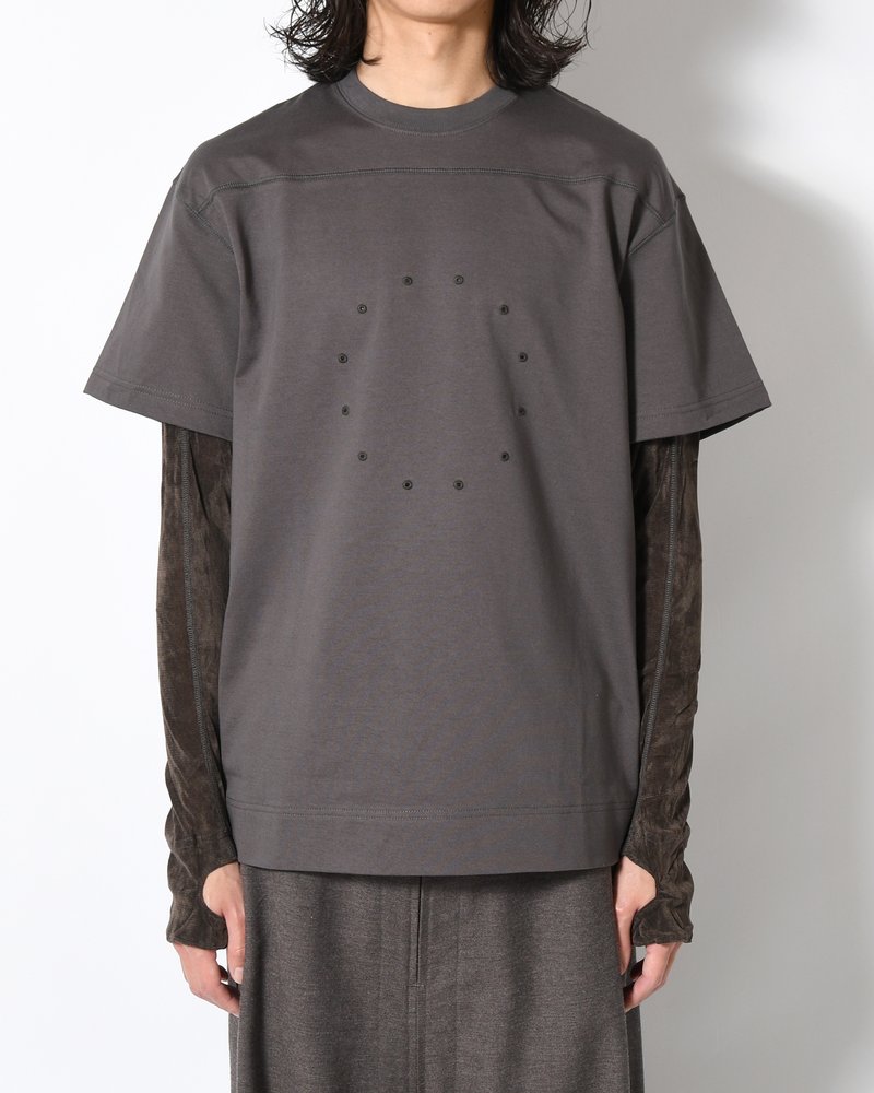 CIRCLE FANGSAI LAYERED TEE -CHARCOAL-