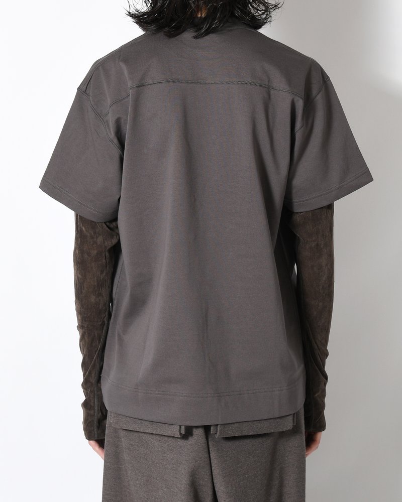 CIRCLE FANGSAI LAYERED TEE -CHARCOAL-