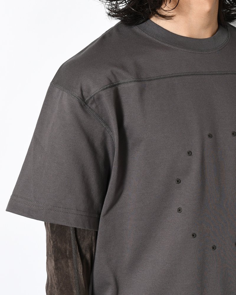 CIRCLE FANGSAI LAYERED TEE -CHARCOAL-