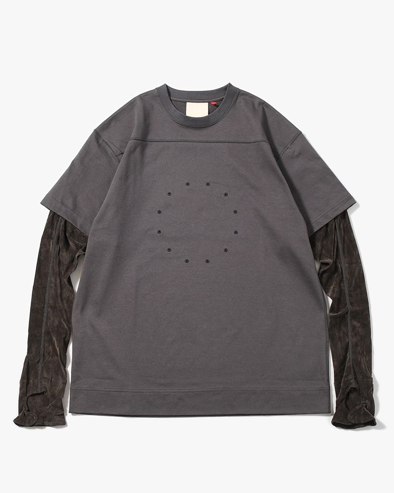 CIRCLE FANGSAI LAYERED TEE -CHARCOAL-