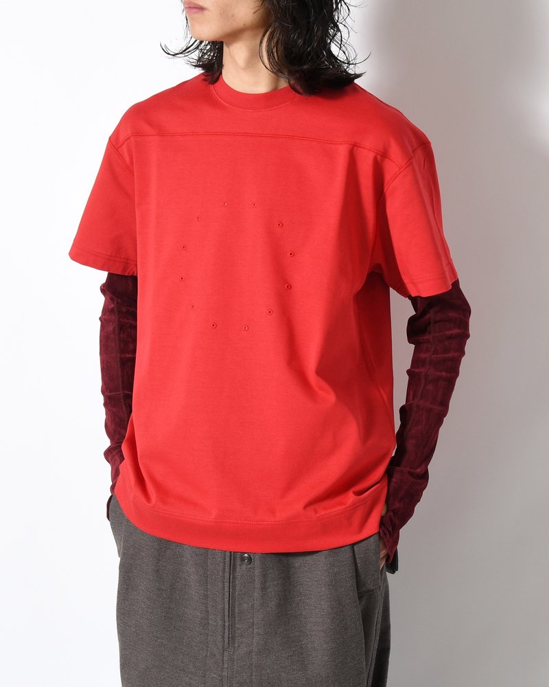 CIRCLE FANGSAI LAYERED TEE -RED-