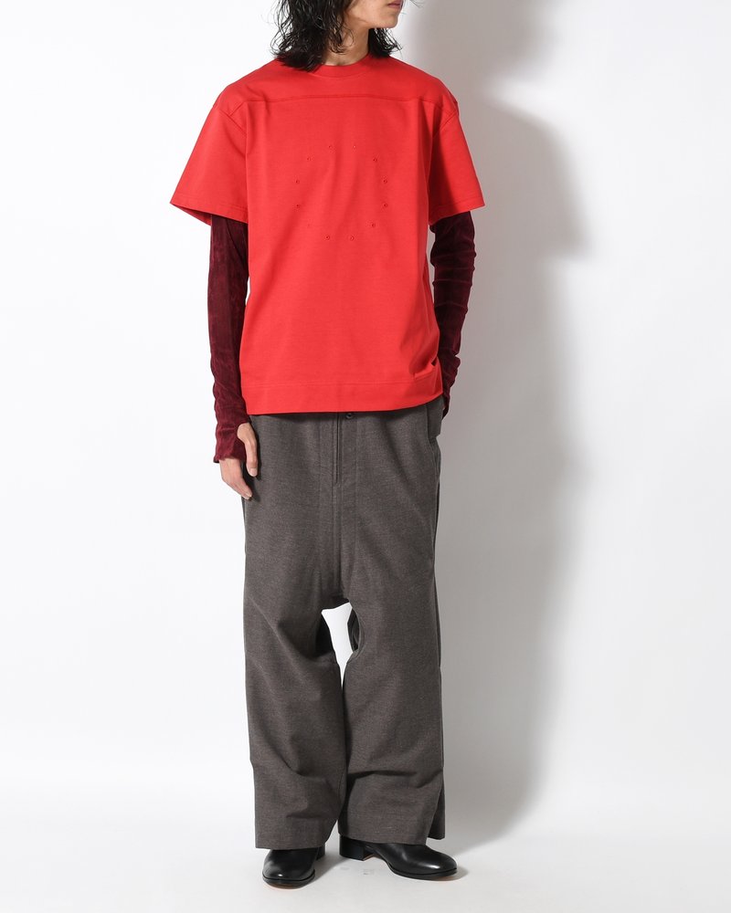 CIRCLE FANGSAI LAYERED TEE -RED-