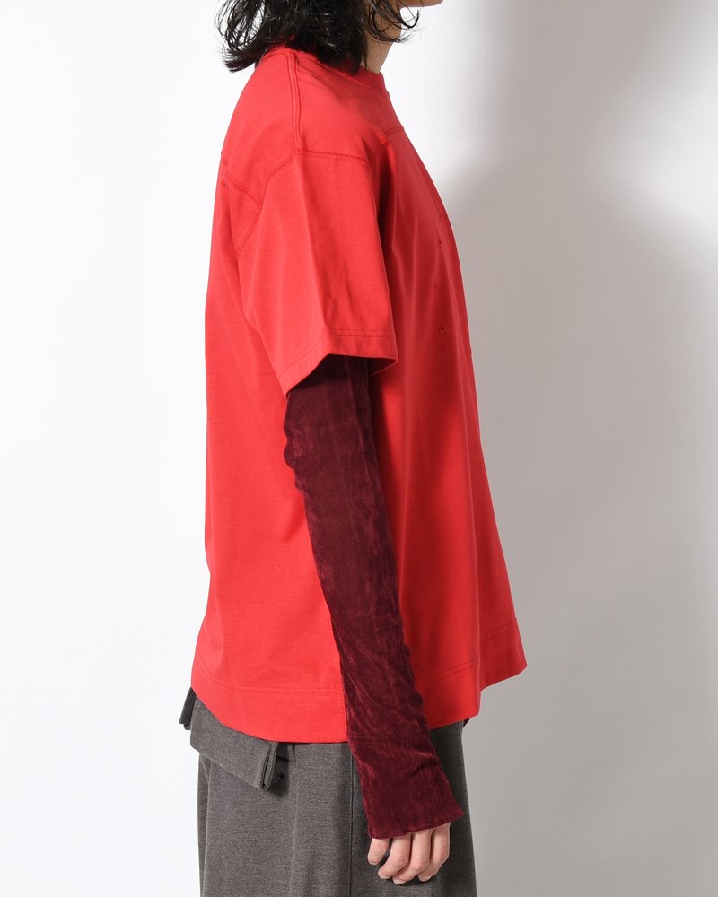 CIRCLE FANGSAI LAYERED TEE -RED-