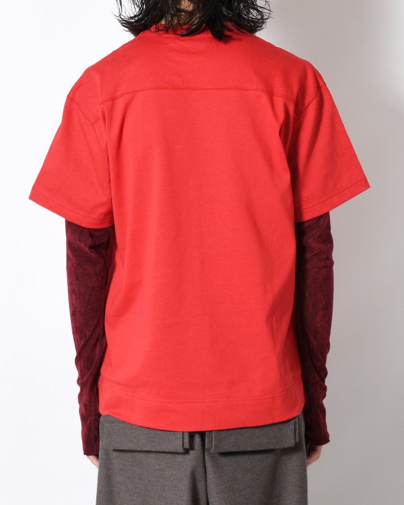CIRCLE FANGSAI LAYERED TEE -RED-
