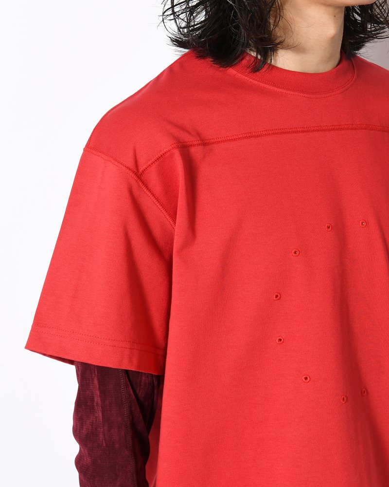 CIRCLE FANGSAI LAYERED TEE -RED-