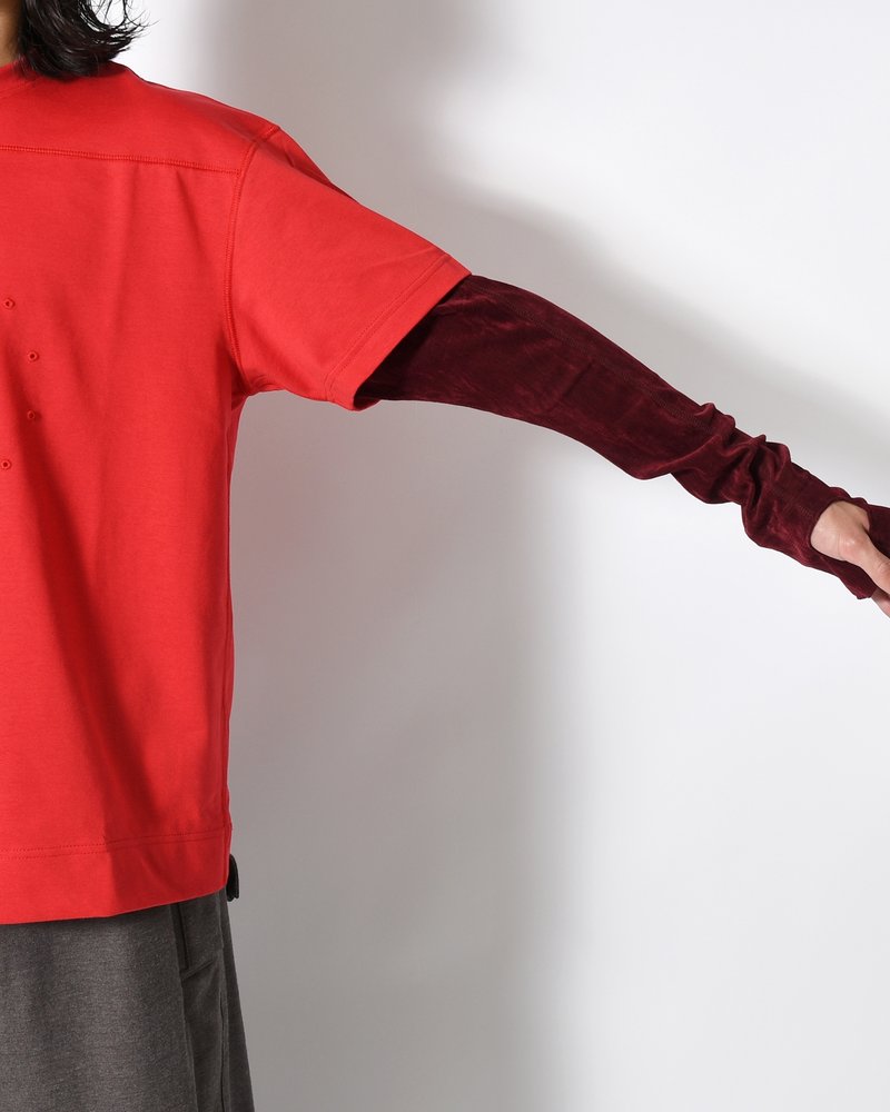 CIRCLE FANGSAI LAYERED TEE -RED-