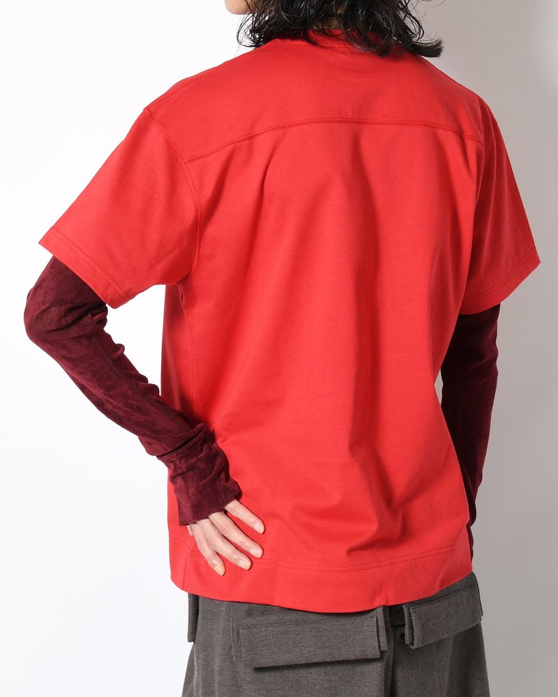 CIRCLE FANGSAI LAYERED TEE -RED-