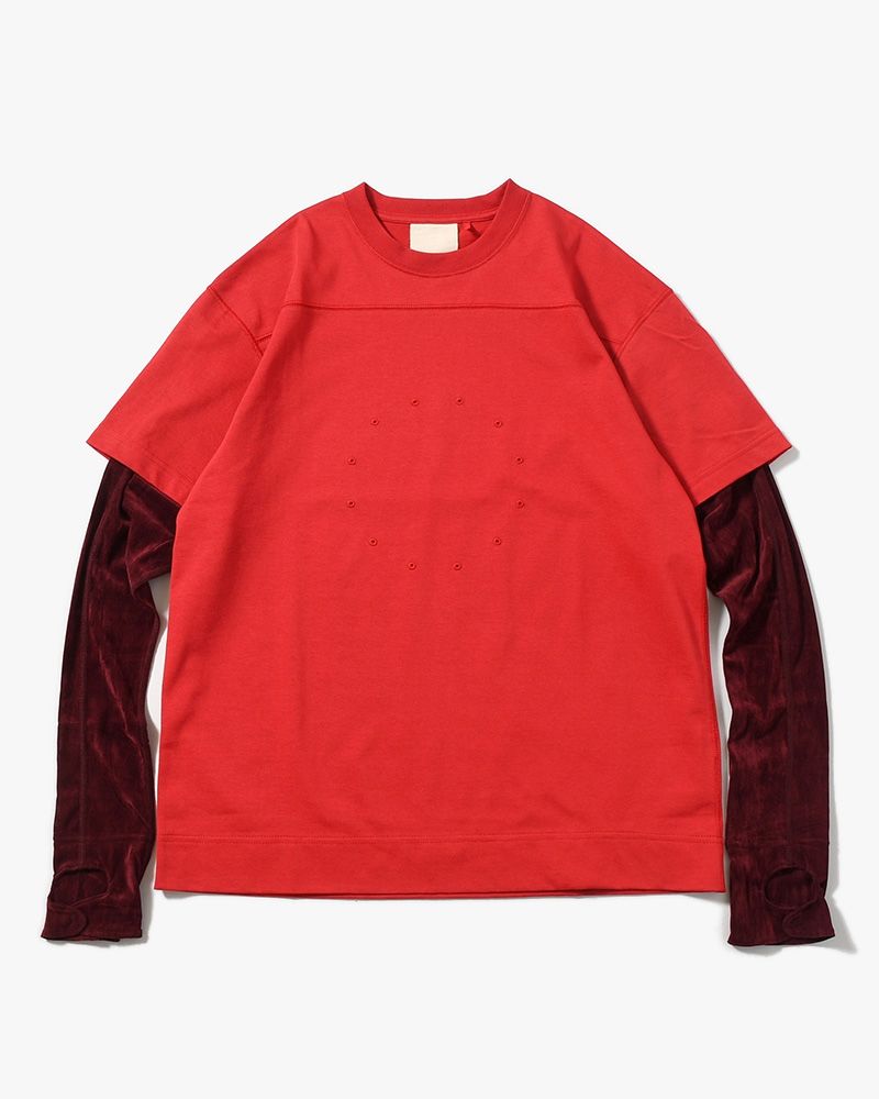CIRCLE FANGSAI LAYERED TEE -RED-