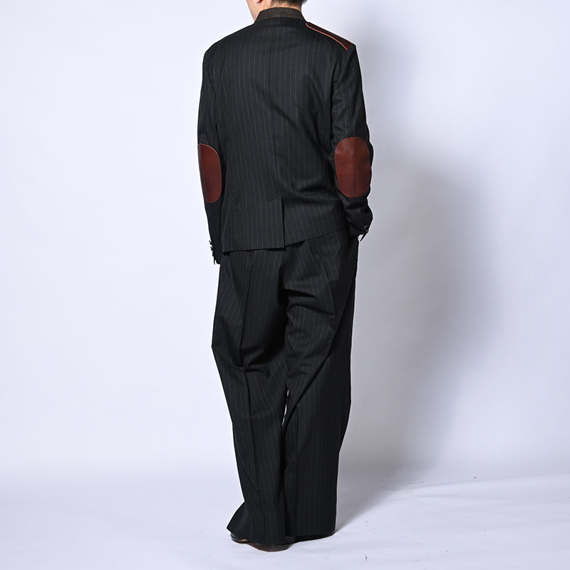 Leather-Patch No-Collar Jacket -2.COLOR-