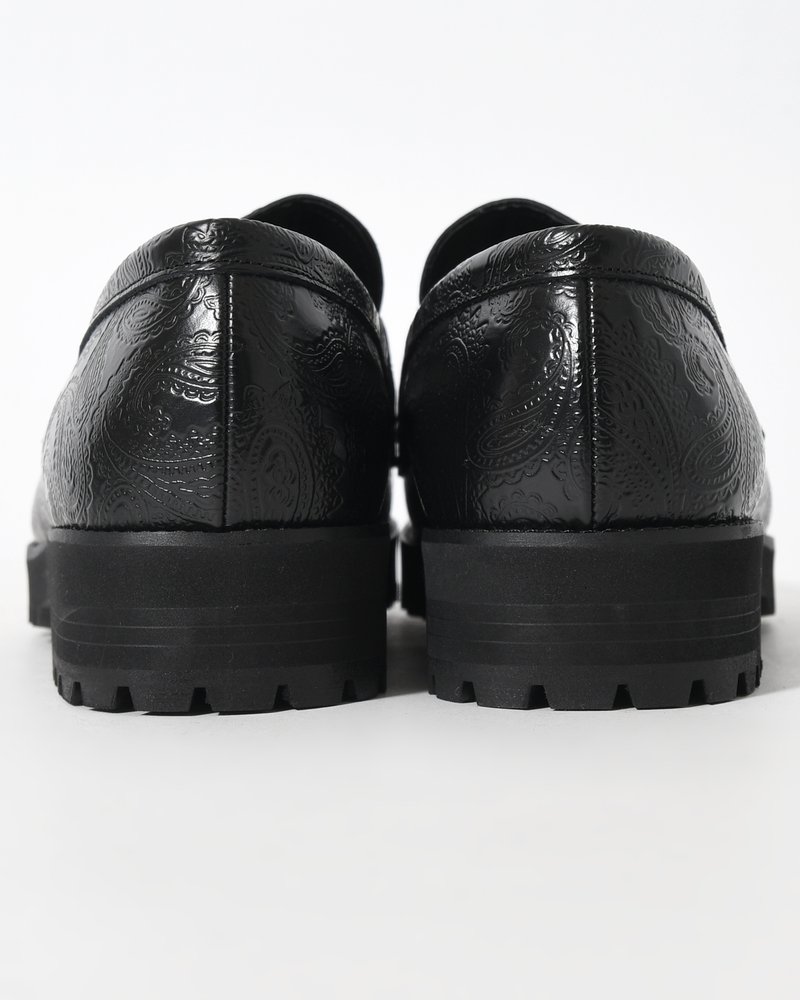 TANK SOLE PAISLEY LOAFERS -BLACK-