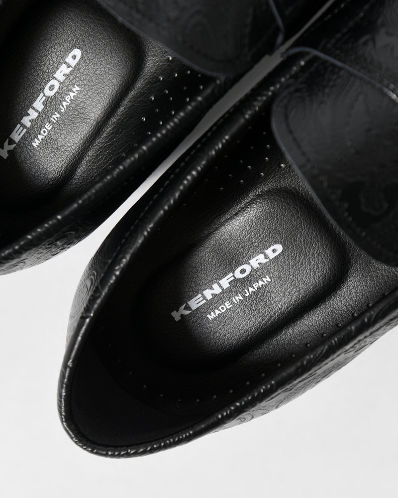 TANK SOLE PAISLEY LOAFERS -BLACK-
