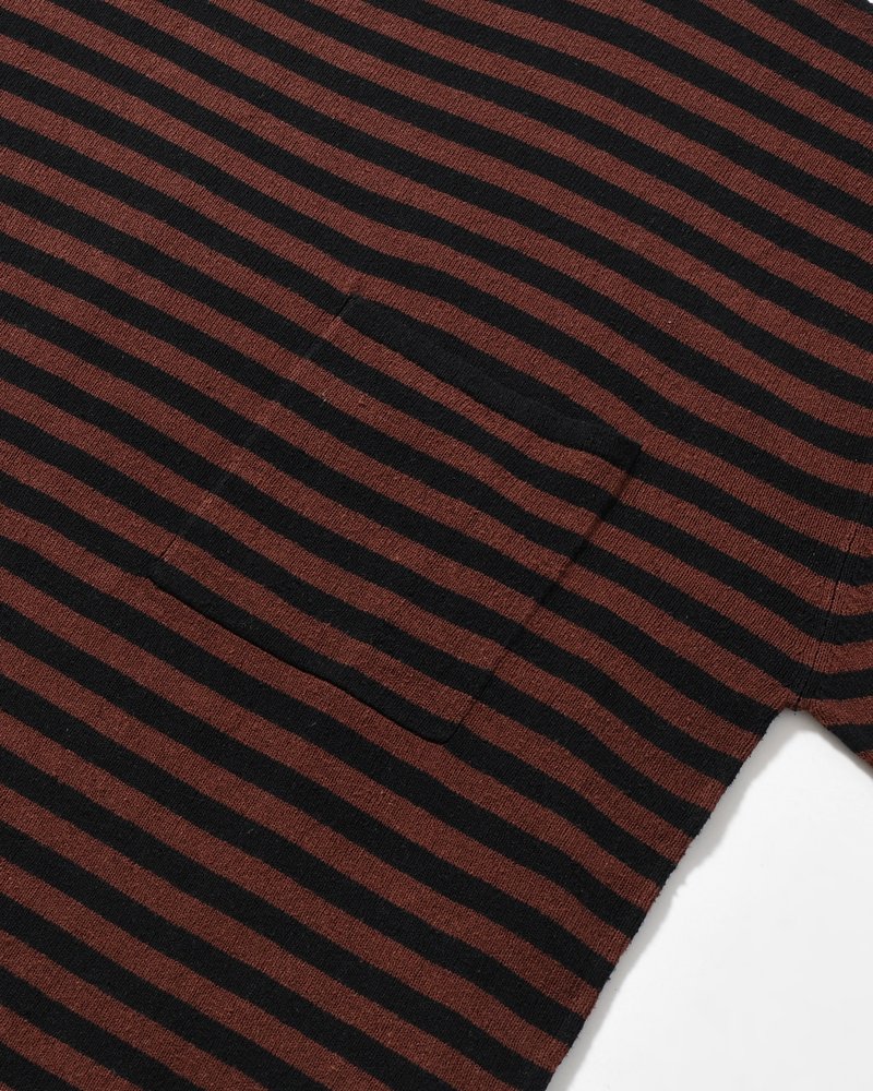 NEP SILK BORDER L/S KNIT -BLACK×BROWN-