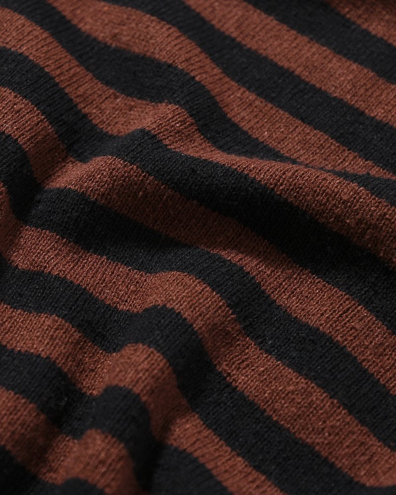 NEP SILK BORDER L/S KNIT -BLACK×BROWN-