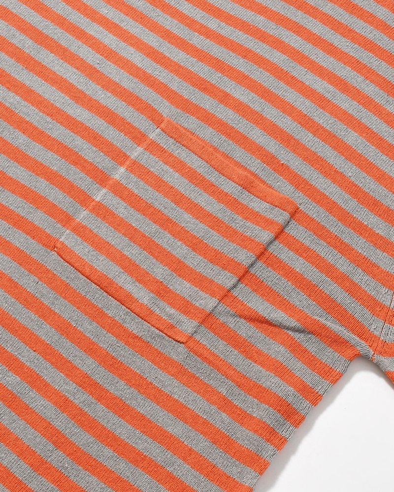 NEP SILK BORDER L/S KNIT -ORANGE×GRAY-