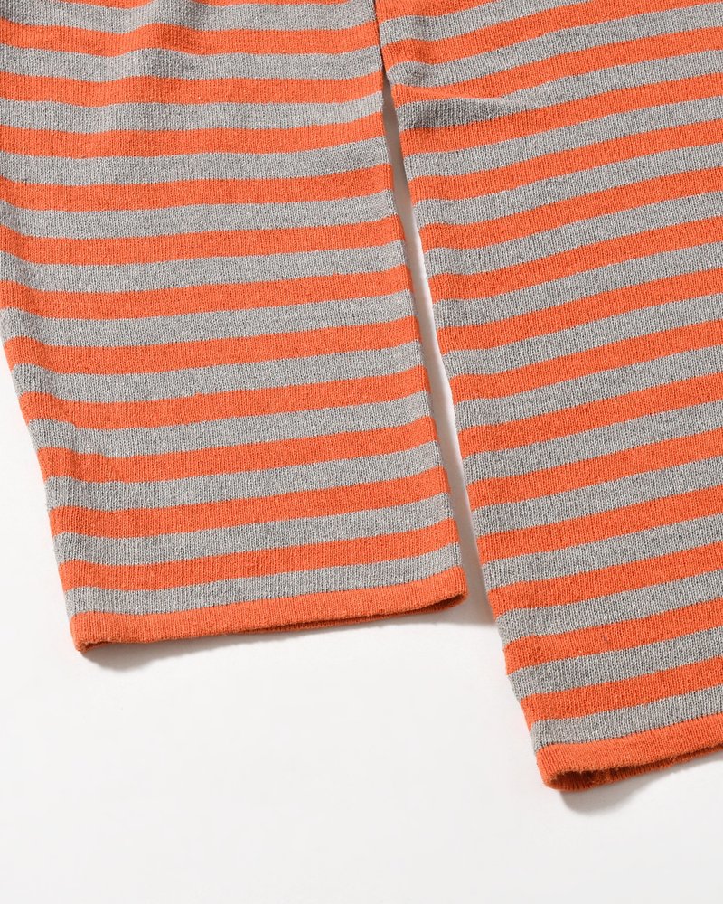 NEP SILK BORDER L/S KNIT -ORANGE×GRAY-