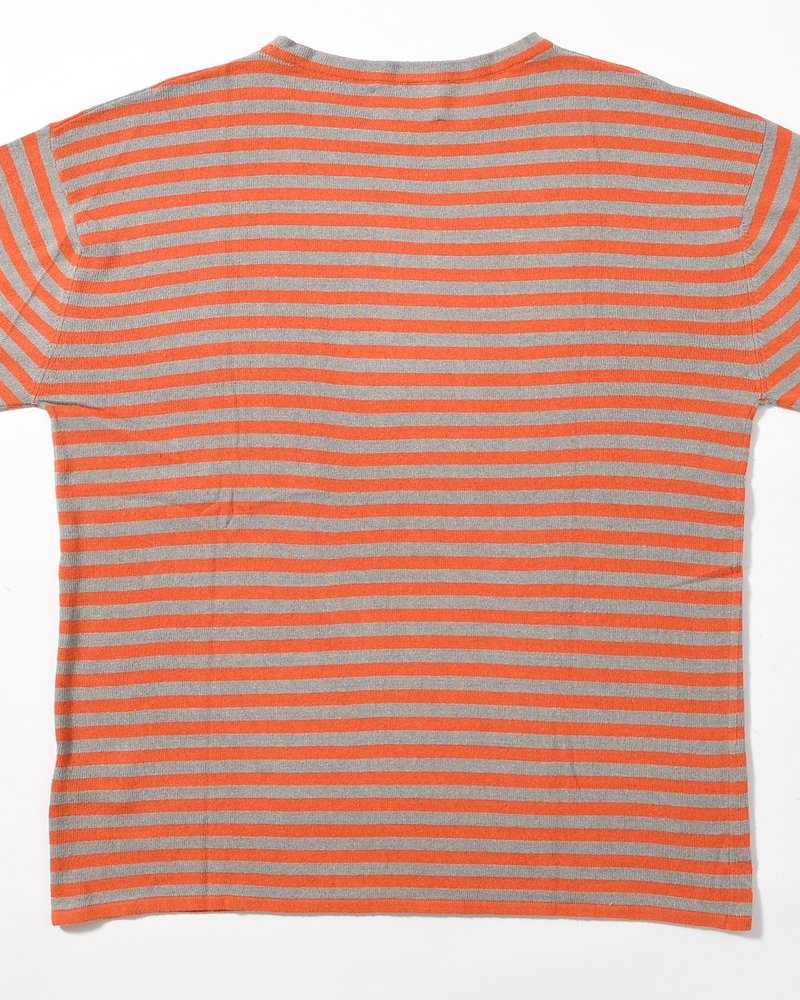 NEP SILK BORDER L/S KNIT -ORANGE×GRAY-