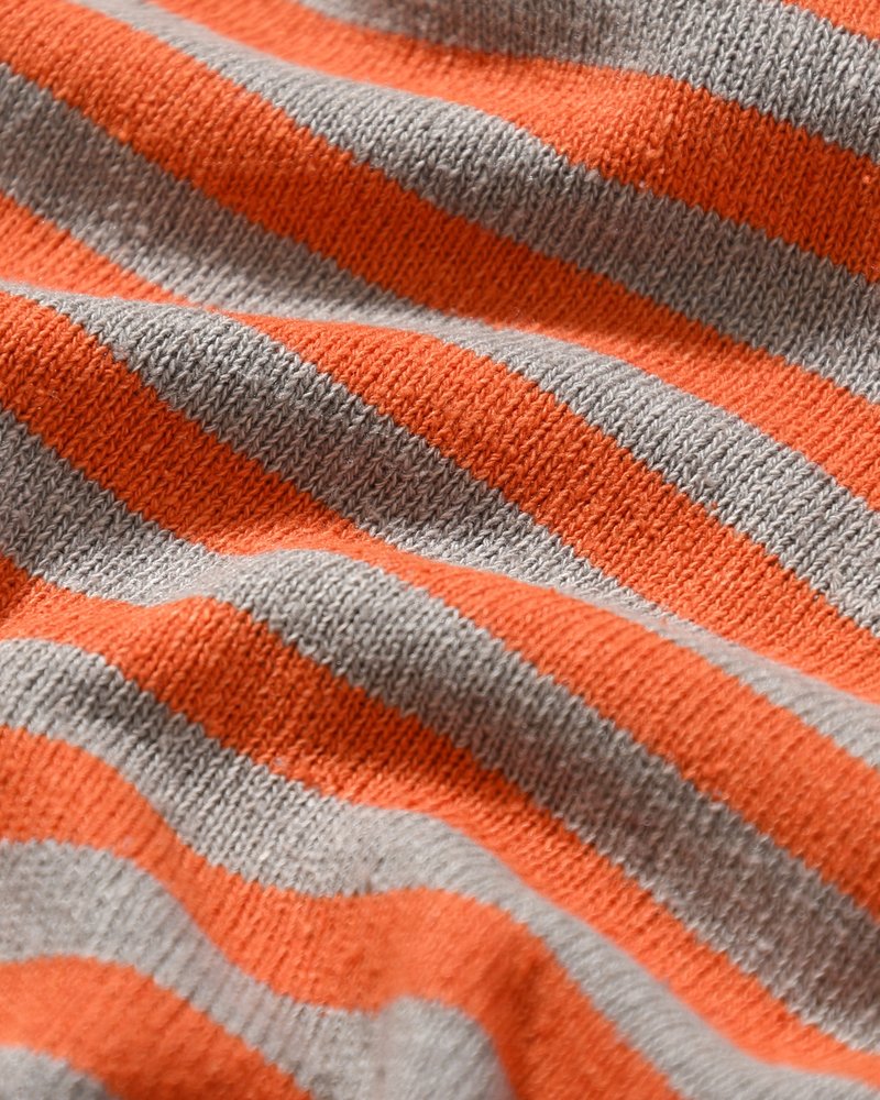 NEP SILK BORDER L/S KNIT -ORANGE×GRAY-