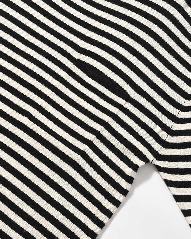 NEP SILK BORDER L/S KNIT -BLACK×WHITE-